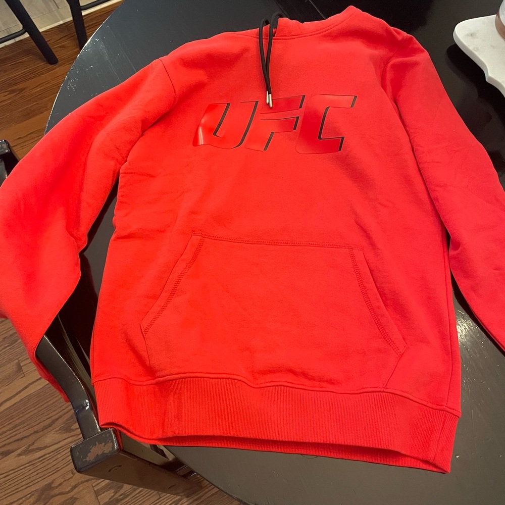UFC Red Hoodie with Black Accents